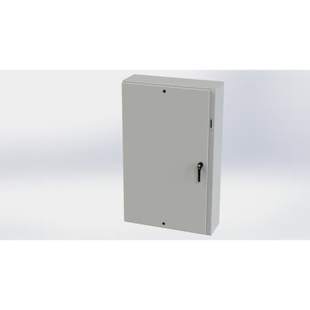 Saginaw Control & Engineering 3 Point Latch with Padlock Handle Electrical Enclosures, 60 in H, 12 in D, 37.38 in W, Carbon Steel SCE-60XEL3712LPLG